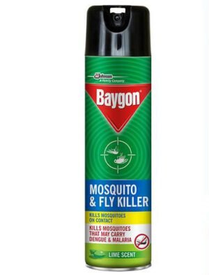 Baygon Mosquito & Fly Killer Spray - Lime Fragrance, 400 ml