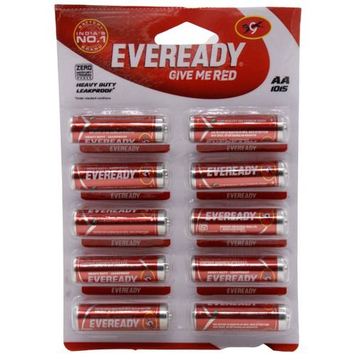 Eveready Carbon Zinc Battery Red HD AA 1015, 10 pcs