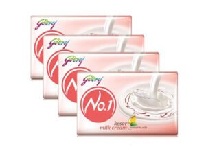 Godrej No.1 Bathing Soap - Kesar & Milk Cream, 150 g (Pack of 4)