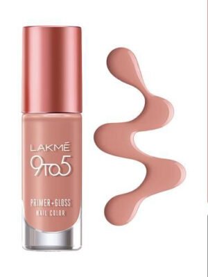 Lakme 9 to 5 Primer + Gloss Nail Color, 6 ml Nude Flush