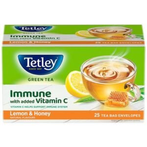 Tetley Green Tea - Lemon & Honey, 37.5 g (25 Bags x 1.5 g each)