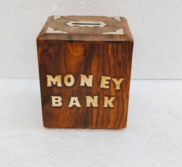 4x4 Wooden Square Money Bank
