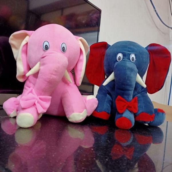Small Bow Elephant Soft Toy